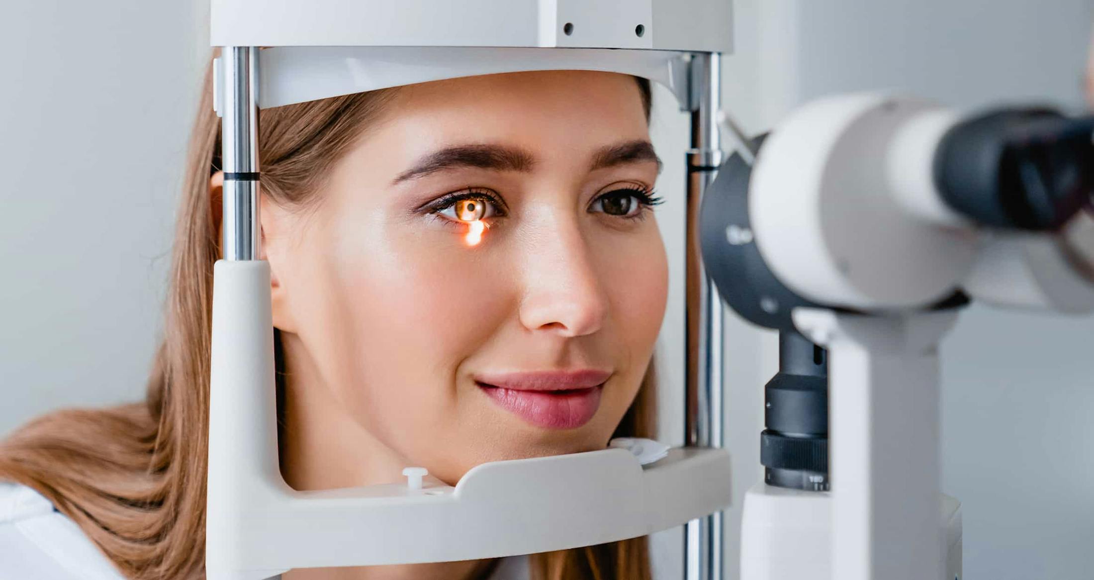 Woman during eye exam