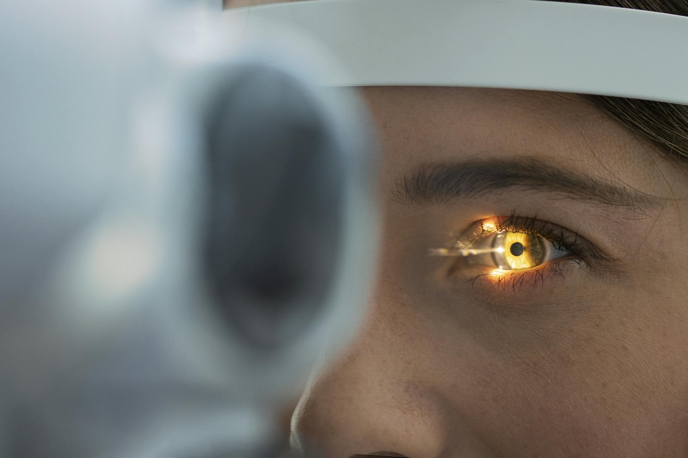 Woman's eye being examined