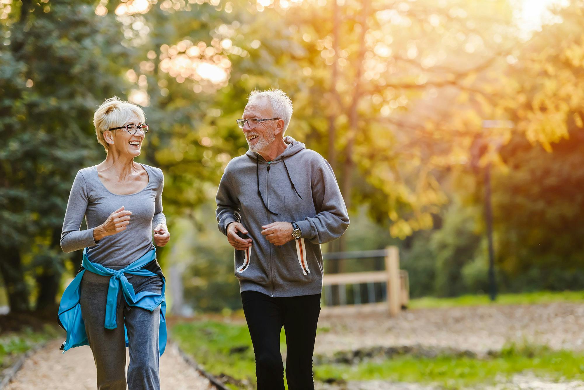 Senior couple going for a jog