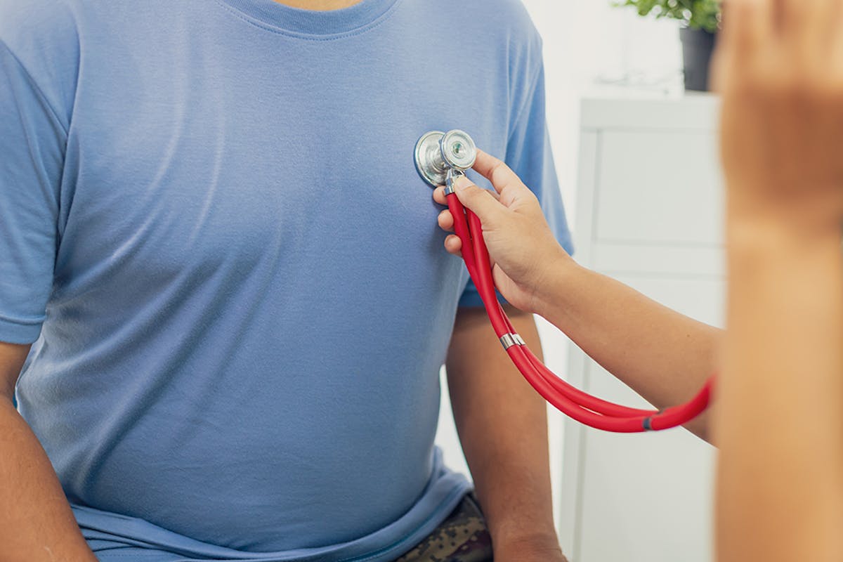 A patient getting their heart condition assessed