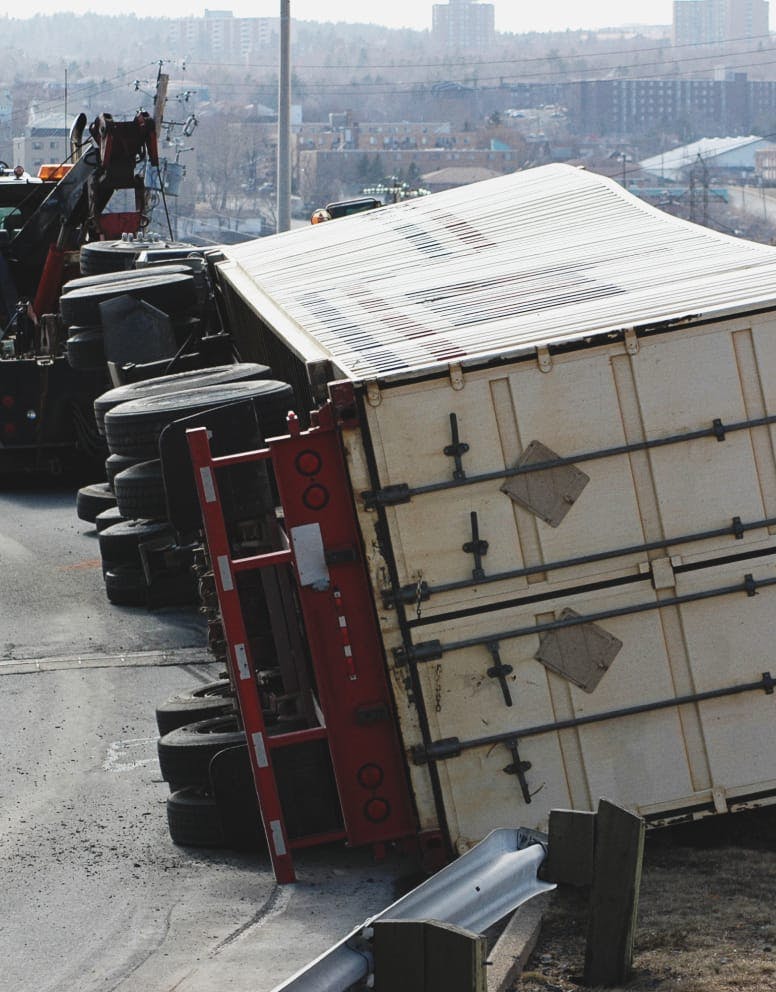 A tipped over truck