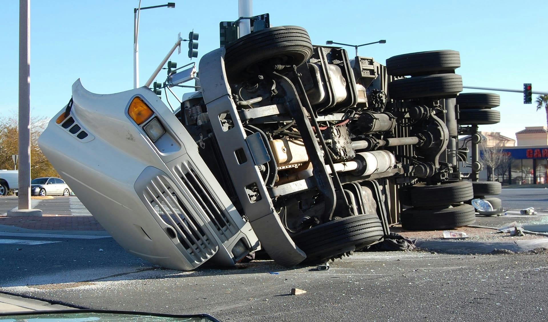 wrecked 18-wheeler