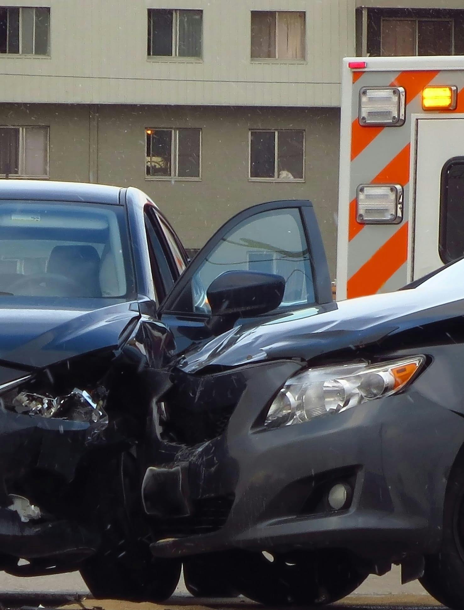 two cars after collision
