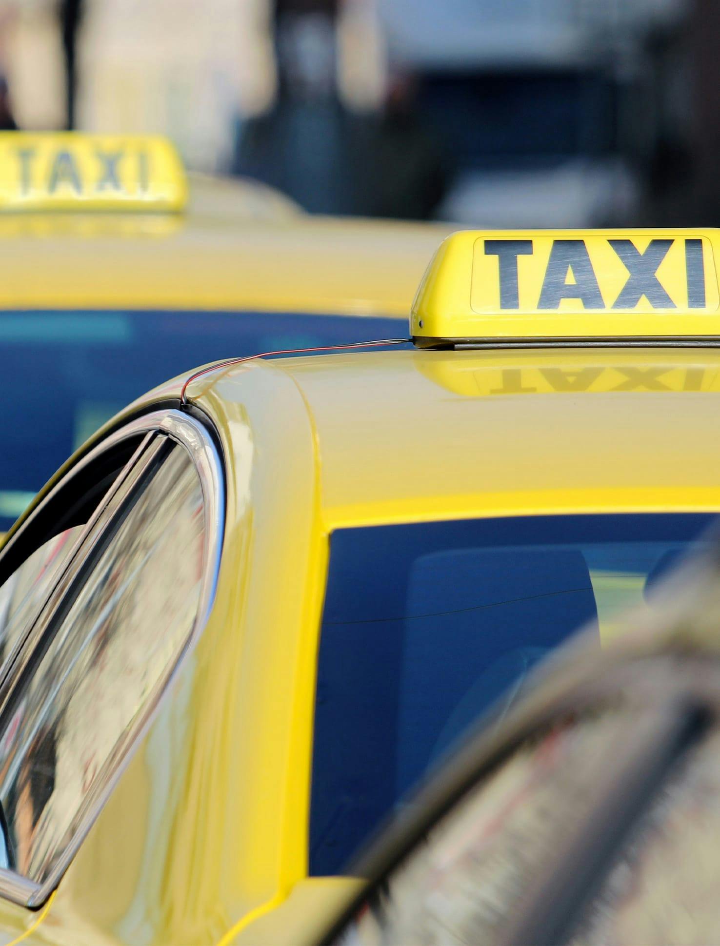 close up of a taxi