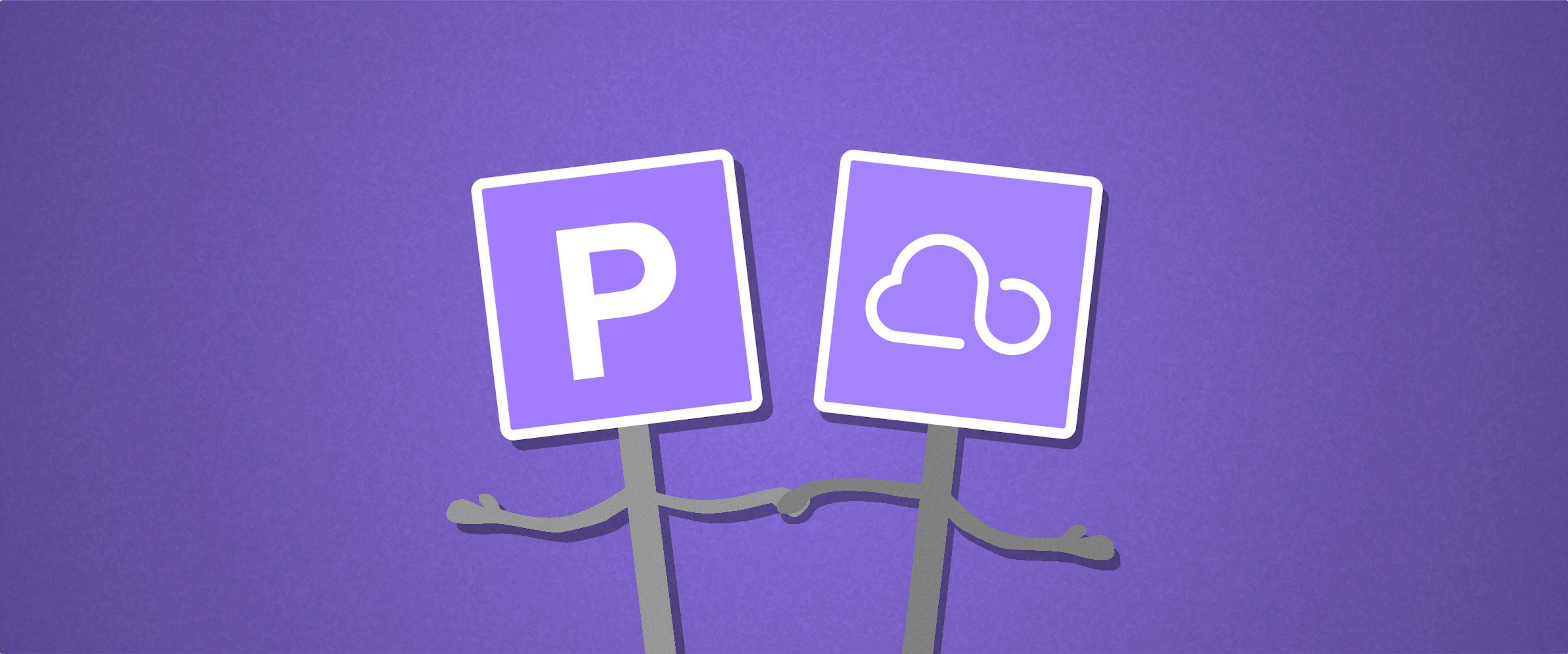 Parking and Billogram Billogram's logo holding hands with a parking company