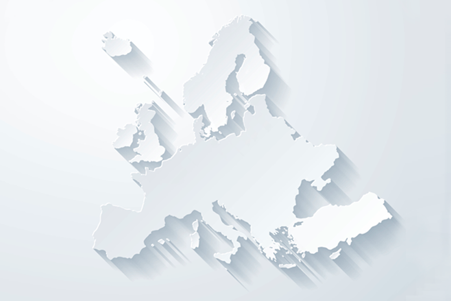 White map of Europe