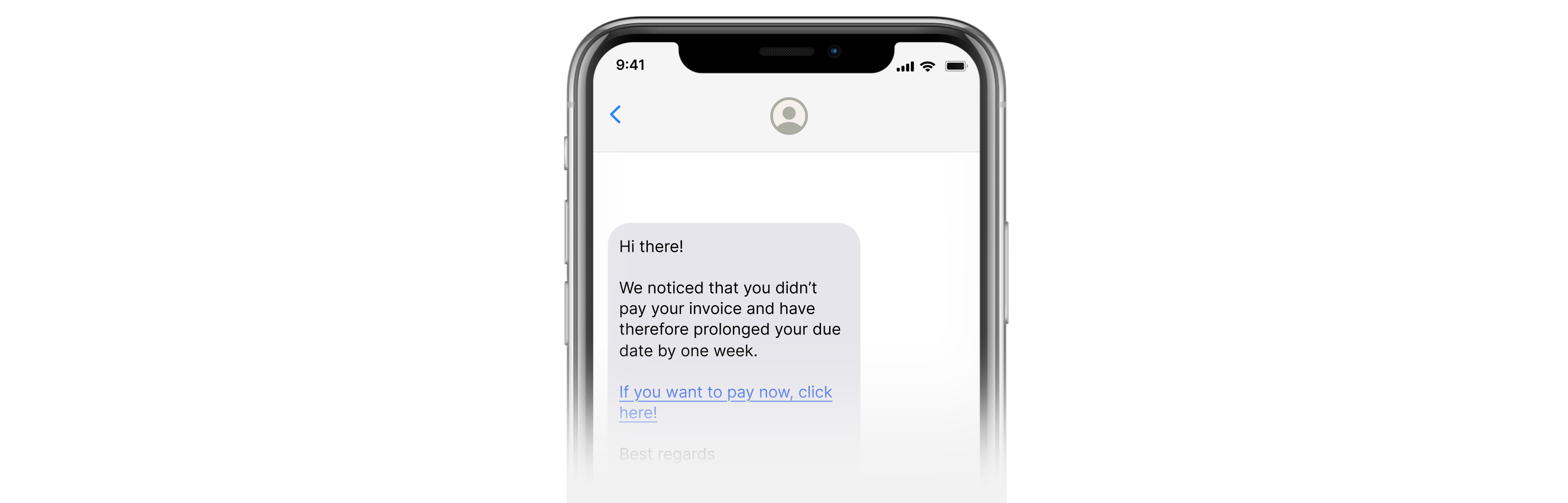 Phone with a payment reminder notification