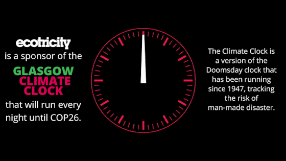 Ecotricity is a proud sponsor of the Glasgow Climate Clock Featured Image