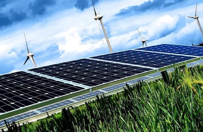 windmills and solar panels