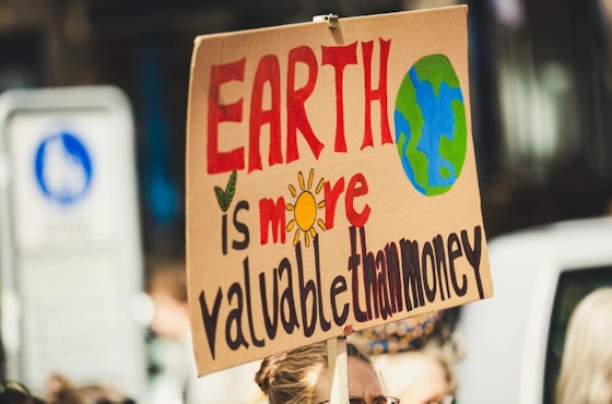 climate protest sign