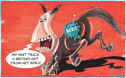 Nigel Farage Nexit donkey cartoon