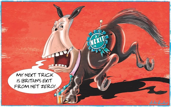 Nigel Farage Nexit donkey cartoon