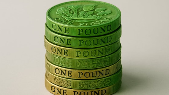 Pound coins turning green
