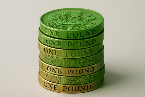 Pound coins turning green