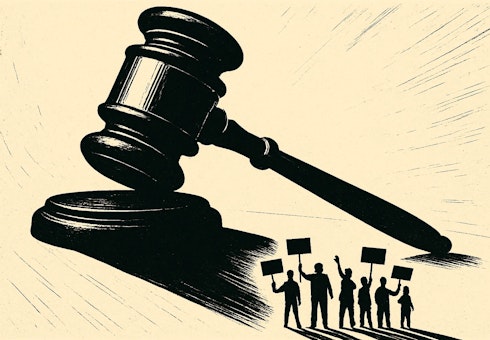 Gavel casting a shadow