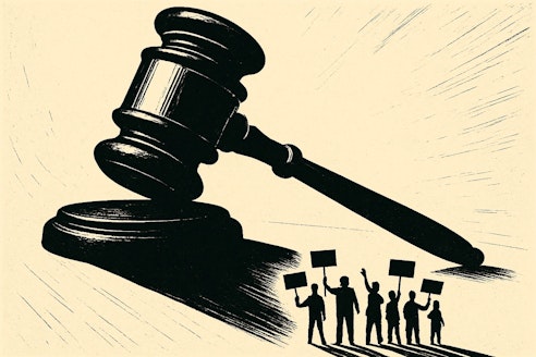 Gavel casting a shadow