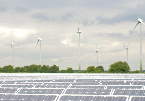 Solar panels and windmills