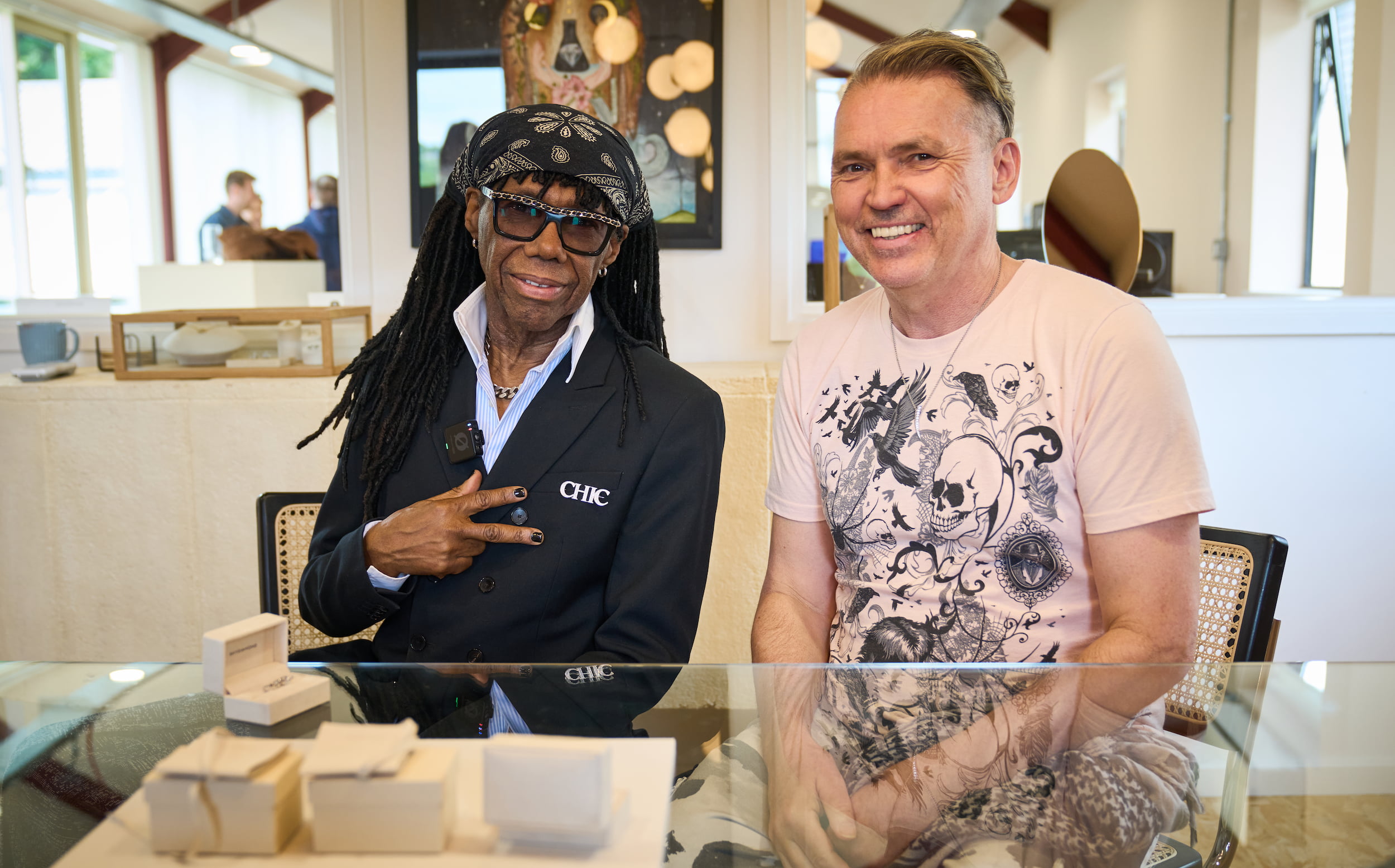 Nile Rodgers at Skydiamond with Dale Vince