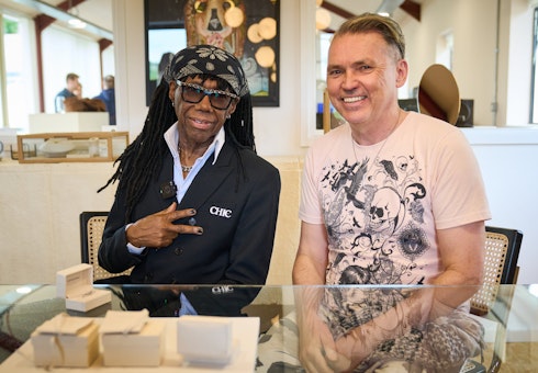 Nile Rodgers at Skydiamond with Dale Vince
