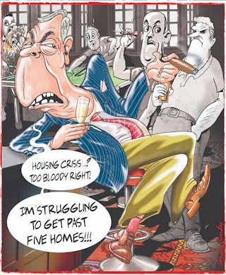 Farage housing crisis cartoon