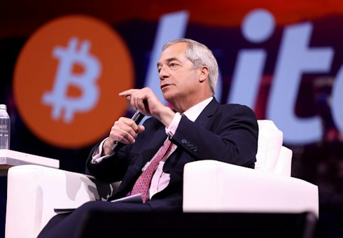 Farage at a Bitcoin conference