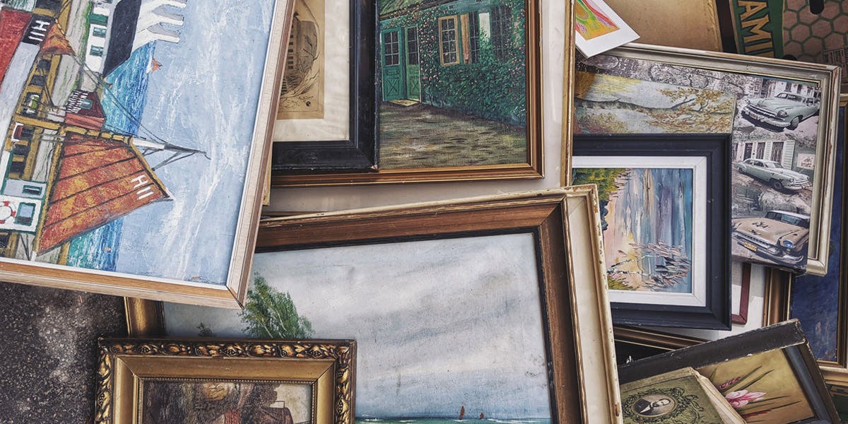 pile of old painting needing a repaint