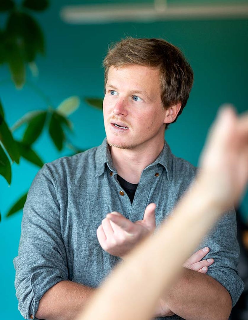 Software consultant explaining something