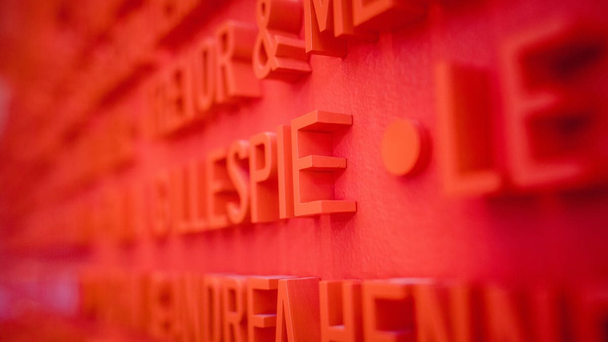 3D type on a wall
