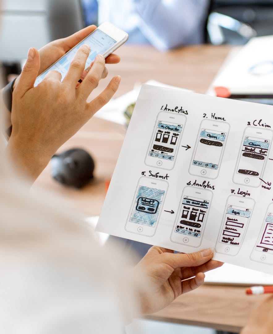 Sketches and Wireframes of a mobile app