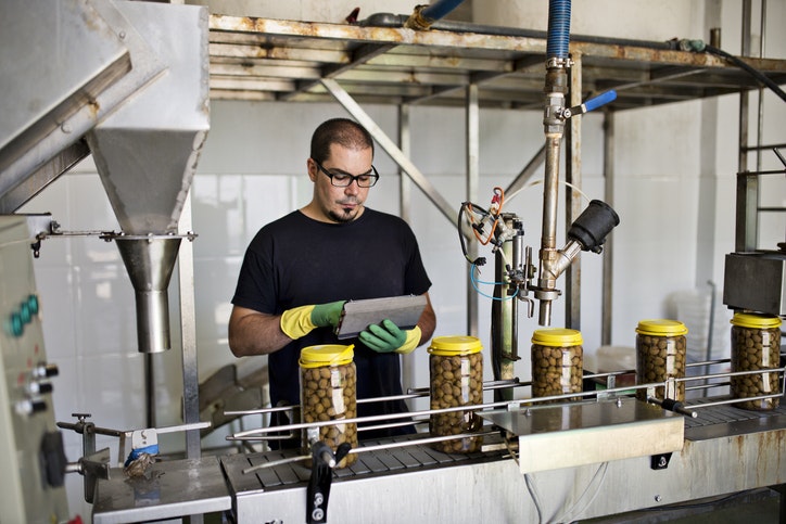 assembly line and worker