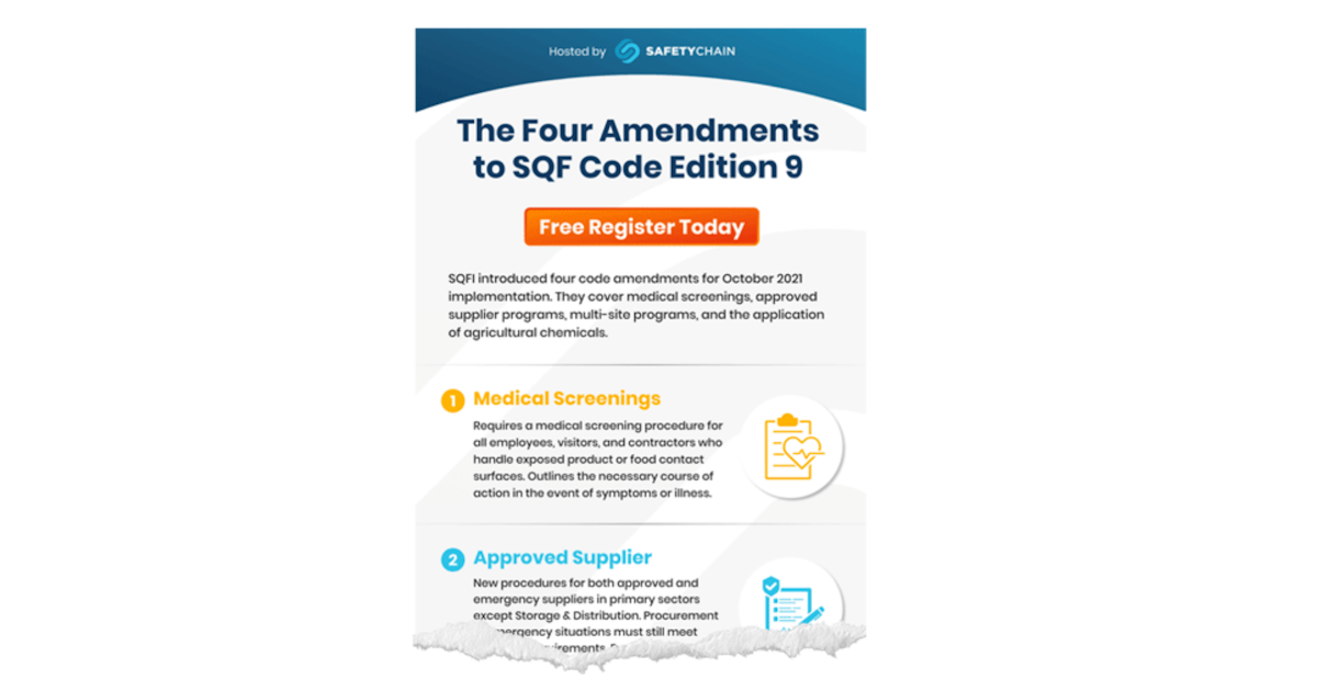 The 4 Amendments to SQF Code Edition 9