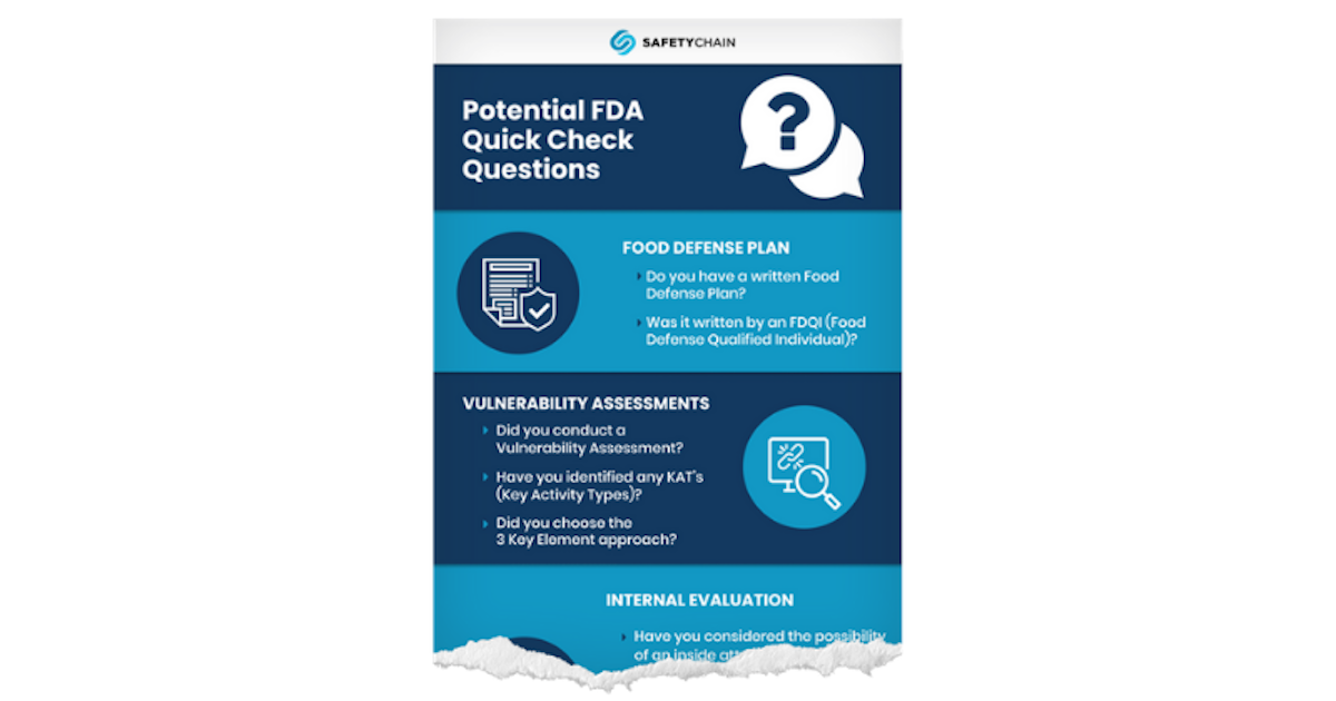 Potential FDA Quick Check Questions
