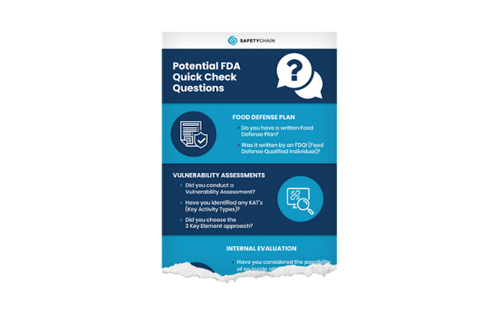 Potential FDA Quick Check Questions
