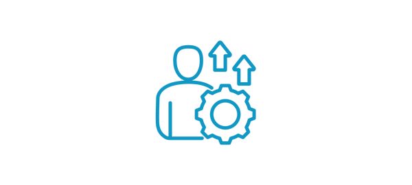 person with gear up icon