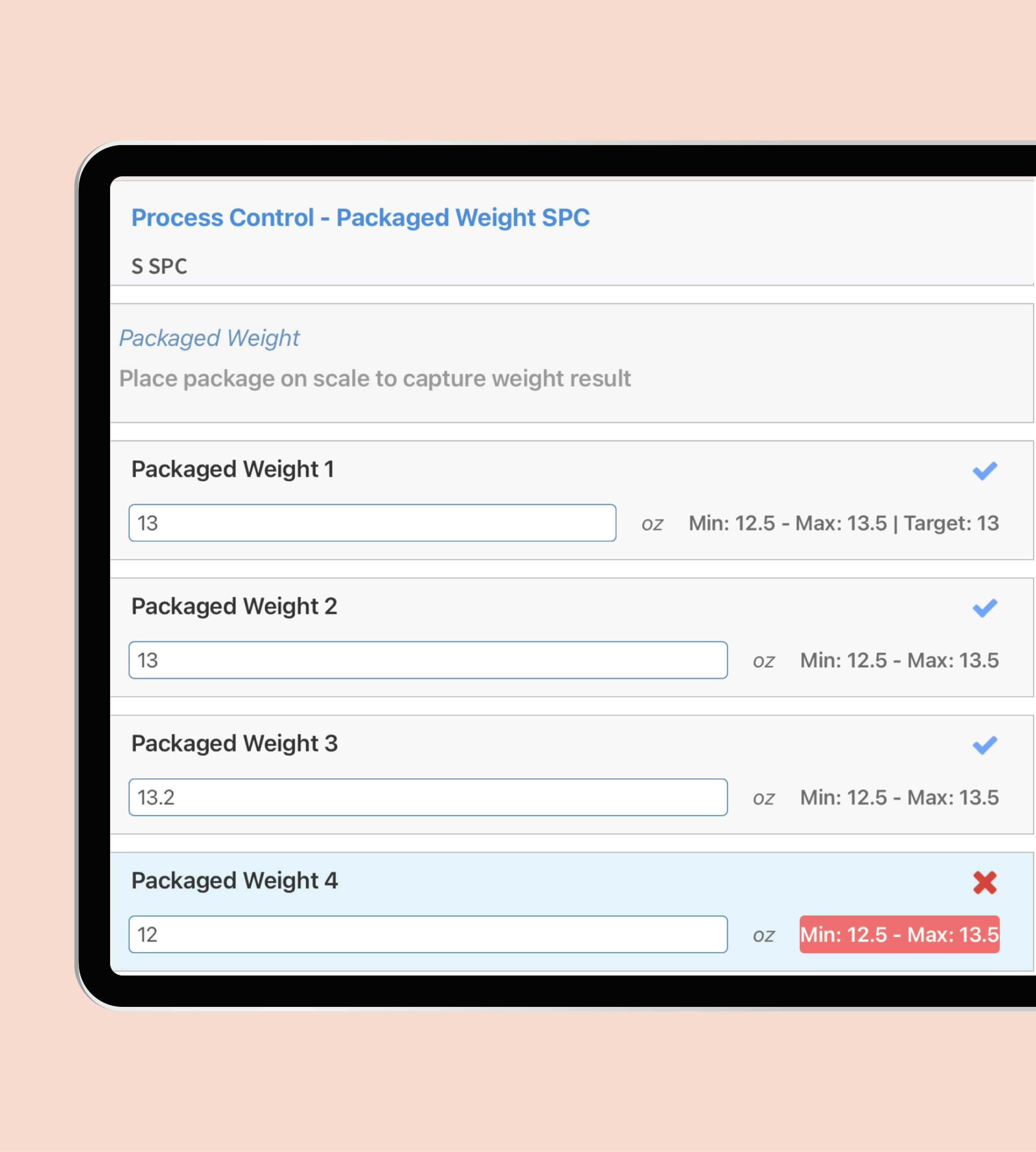 In-Process Quality: Process Control - Packaged Weight SPC
