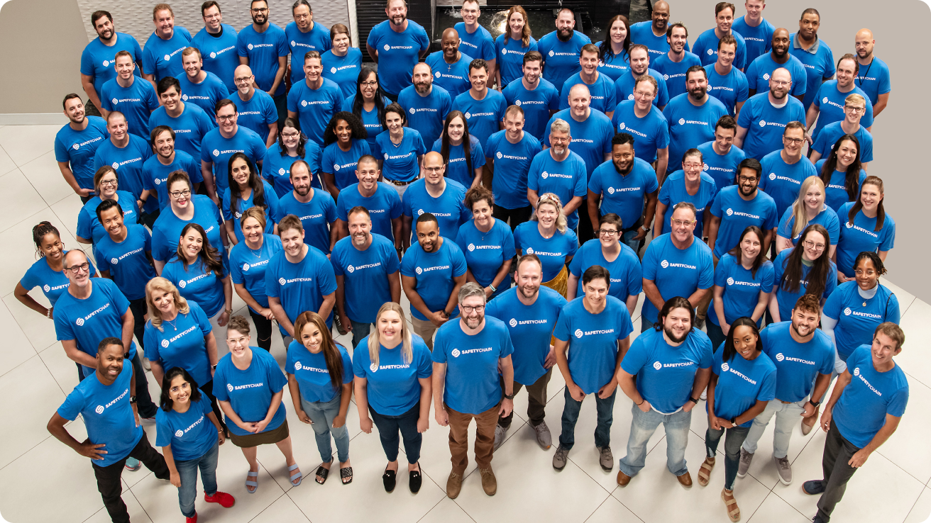 SafetyChain employees birds eye photo