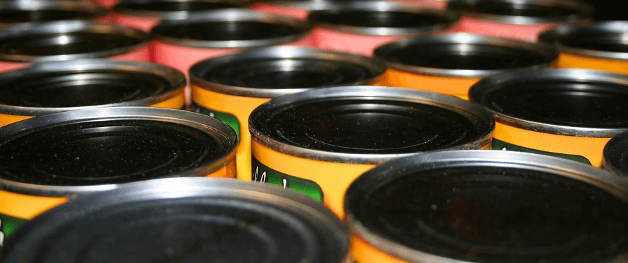tops of cans