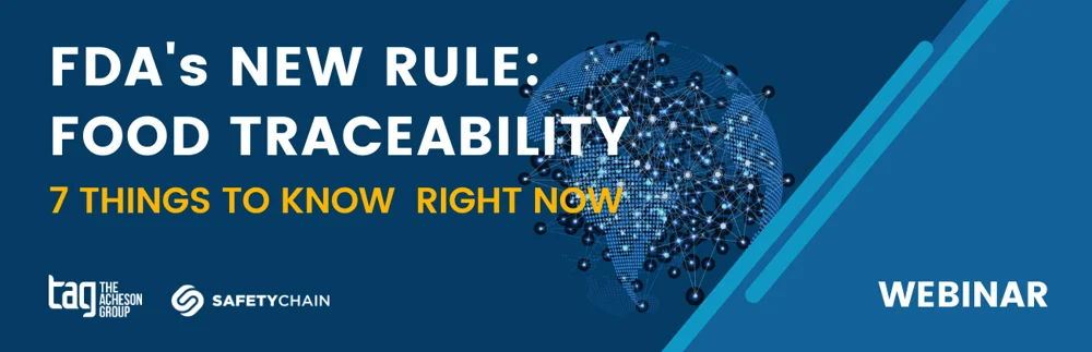 banner for FDA's new rule: food traceability webinar