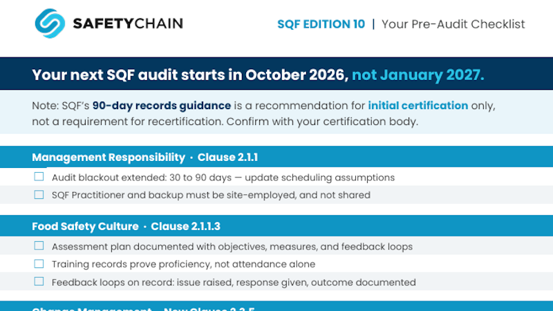 Manufacturing Sqf Checklist.pdf Guides & Resources | SafetyChain