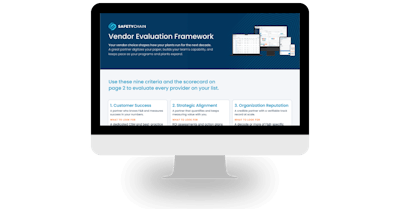 SafetyChain Vendor Evaluation Framework: Two-page scorecard for evaluating food and beverage plant management software vendors
