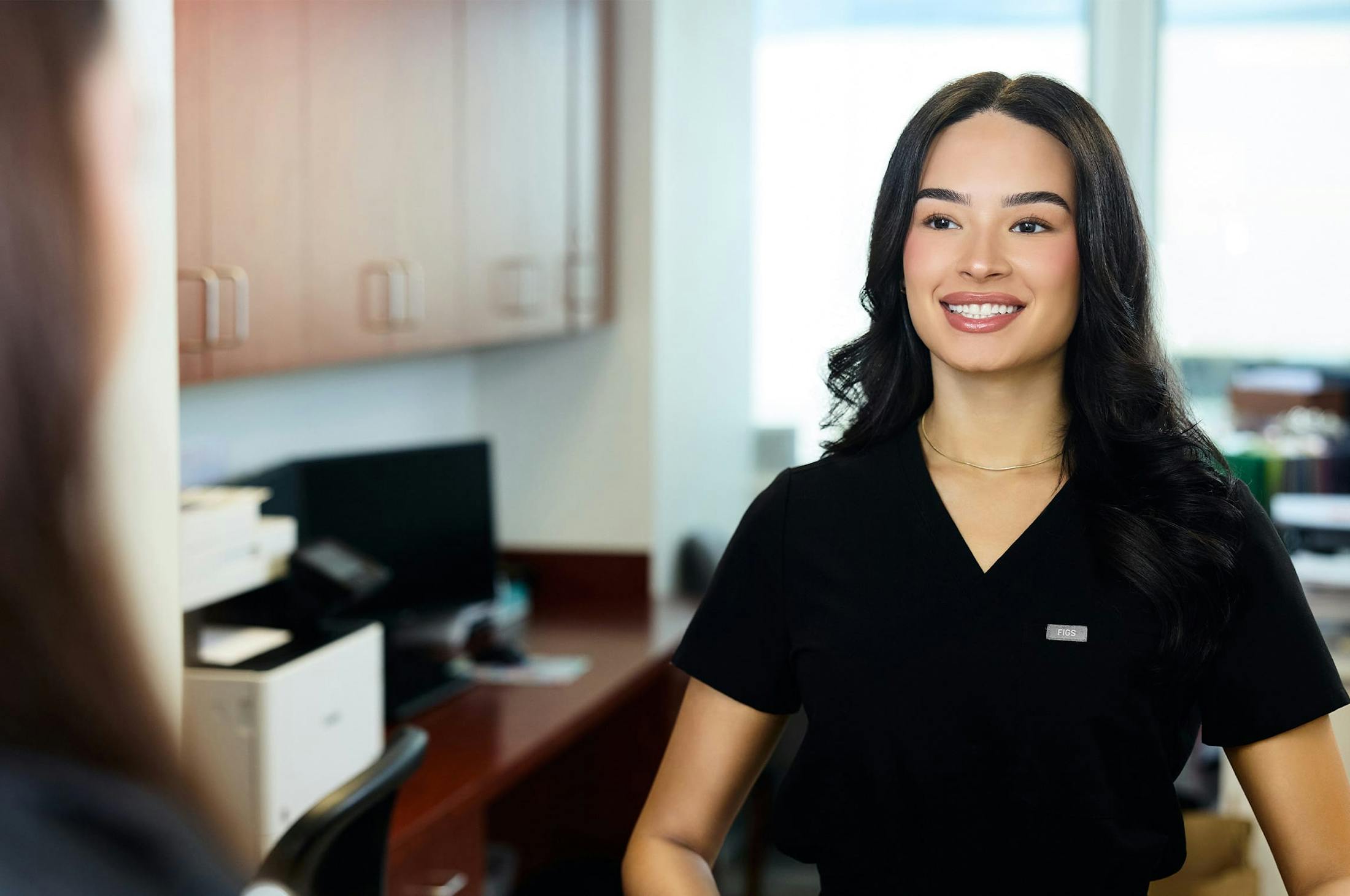 woman smiling