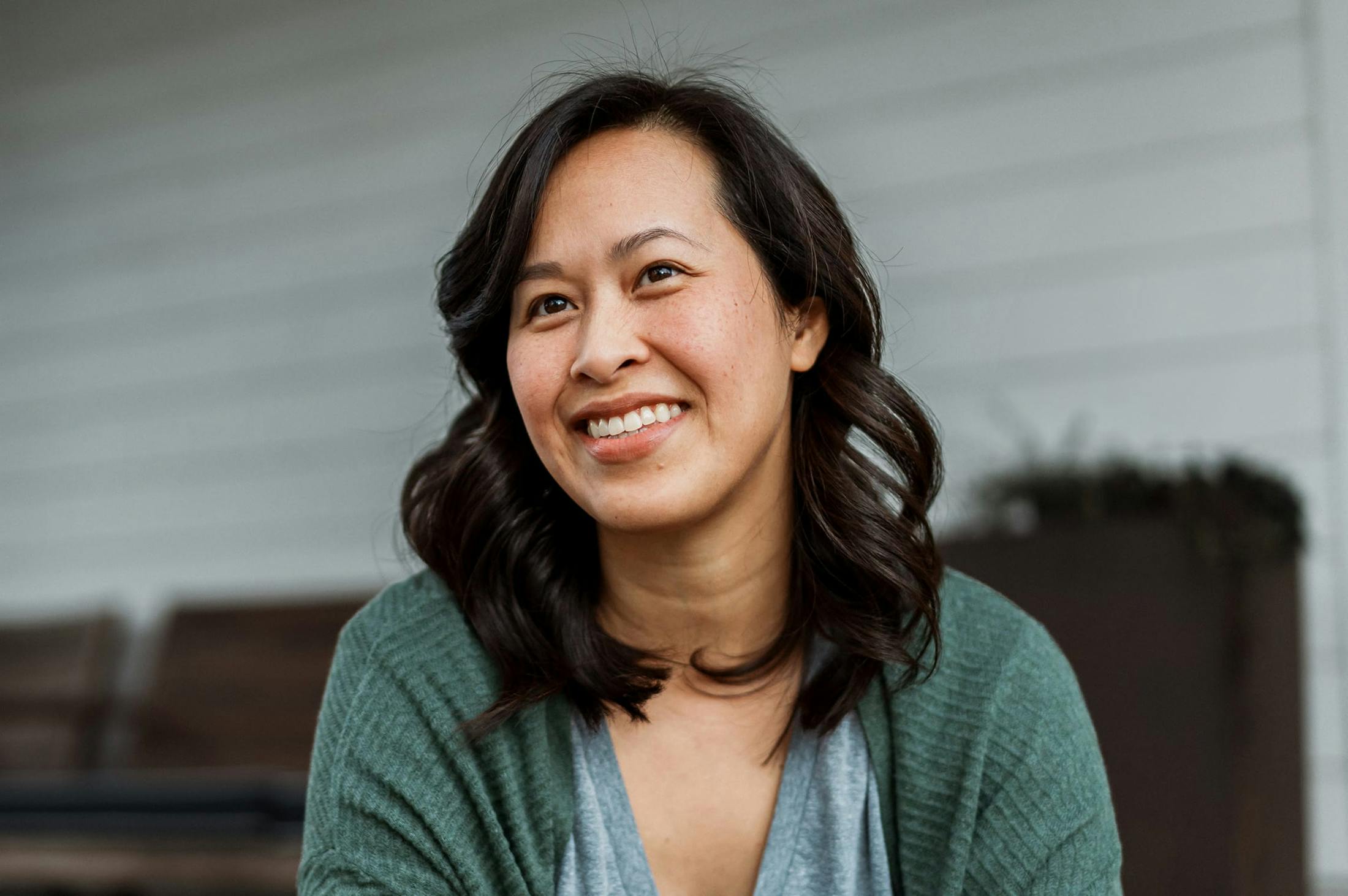 woman smiling