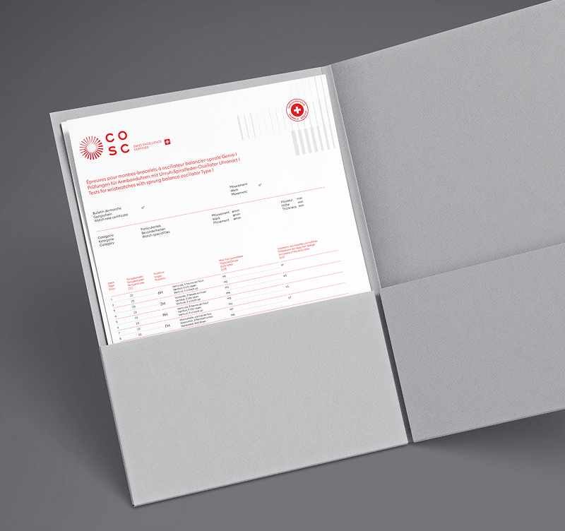 COSC certified chronometer certificate