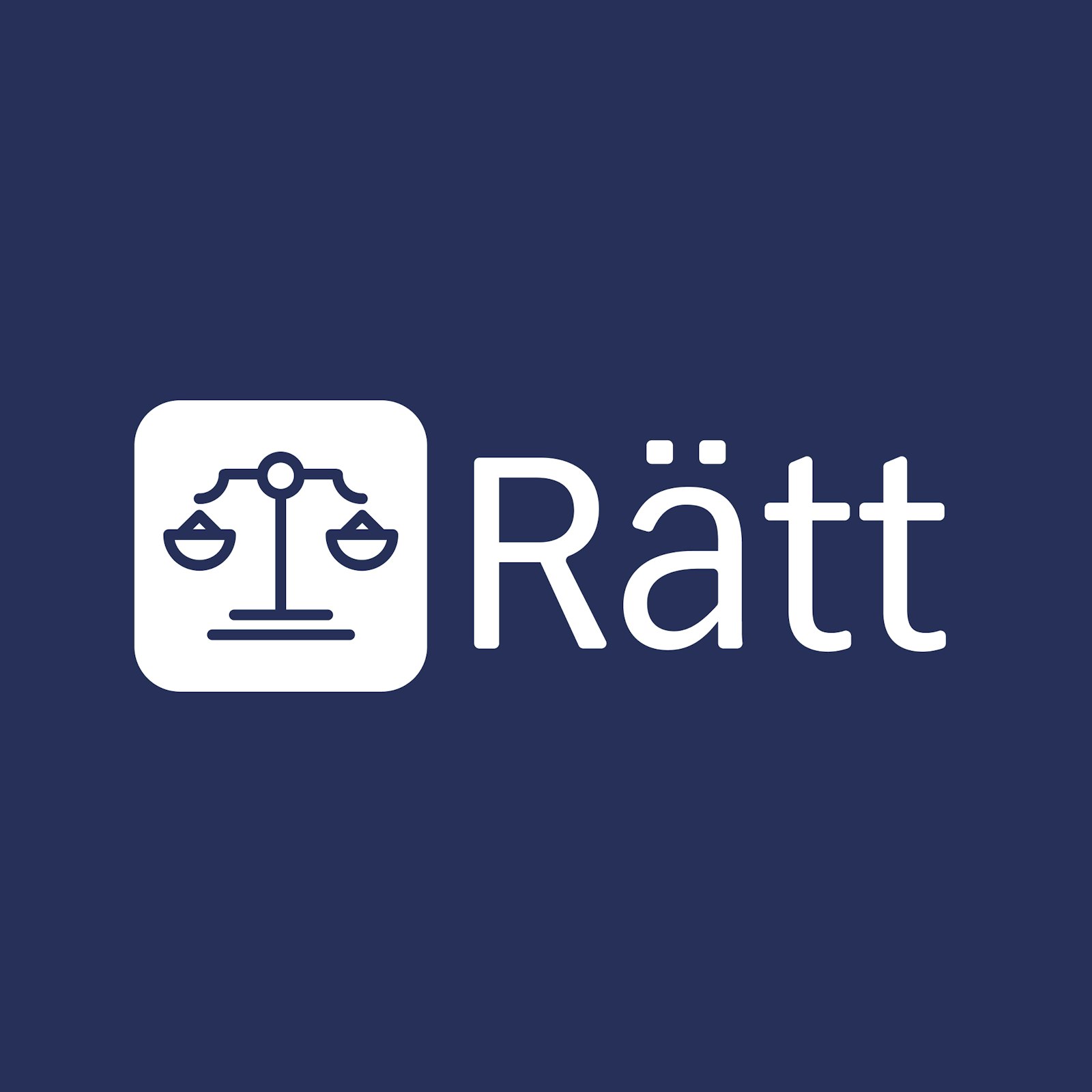 Logo for the Rätt platform showing a justice scale icon and the word 'Rätt'.