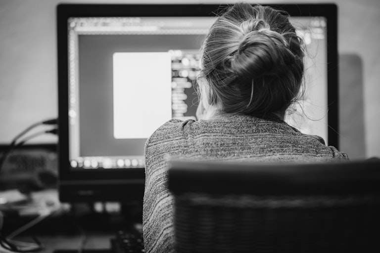 freelance girl working 