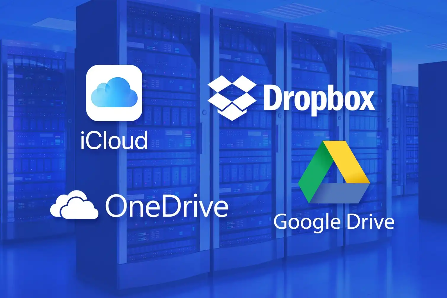 Logos of several cloud storage alternatives