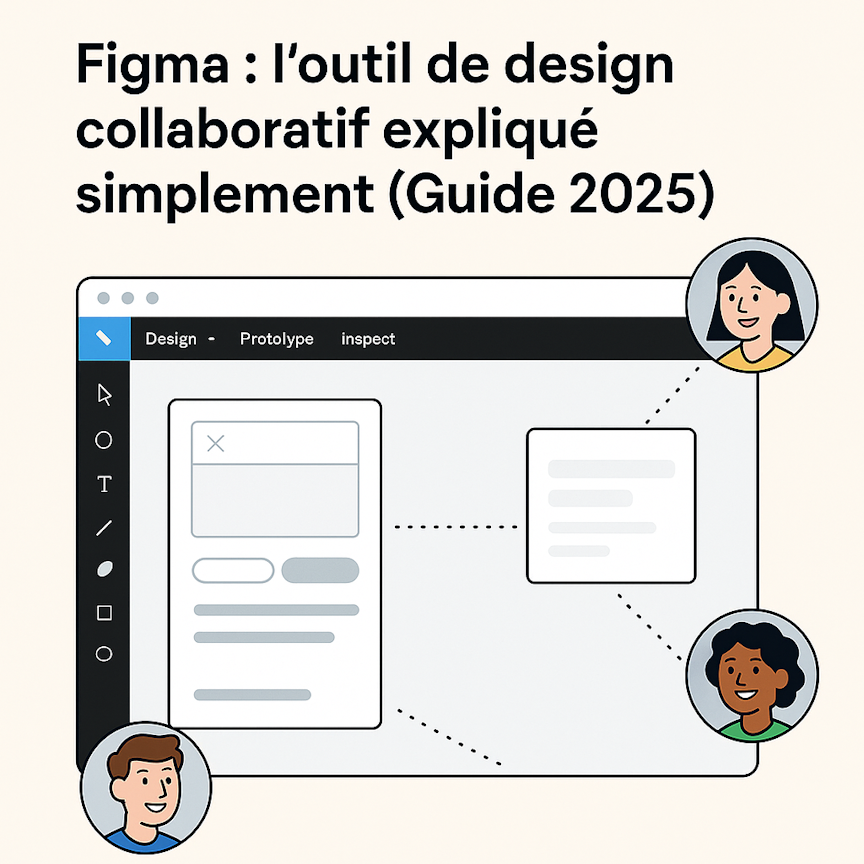Illustration du guide 2025 sur Figma, l’outil de design collaboratif utilisé en UX/UI Design