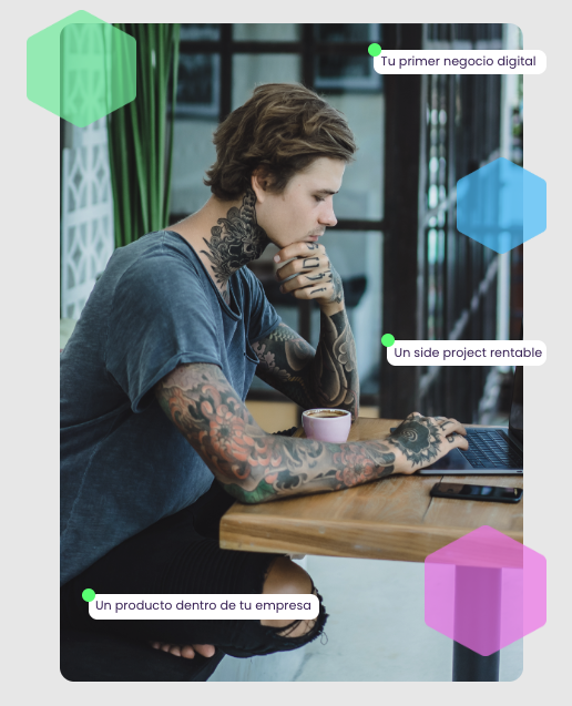 Emprendedor desarrollando un negocio digital con IA