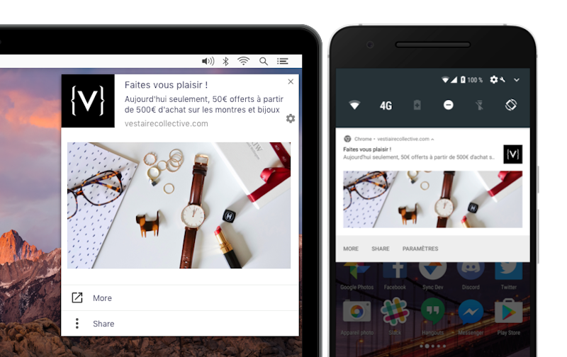 Exemple de push web avec Vestiaire Collective