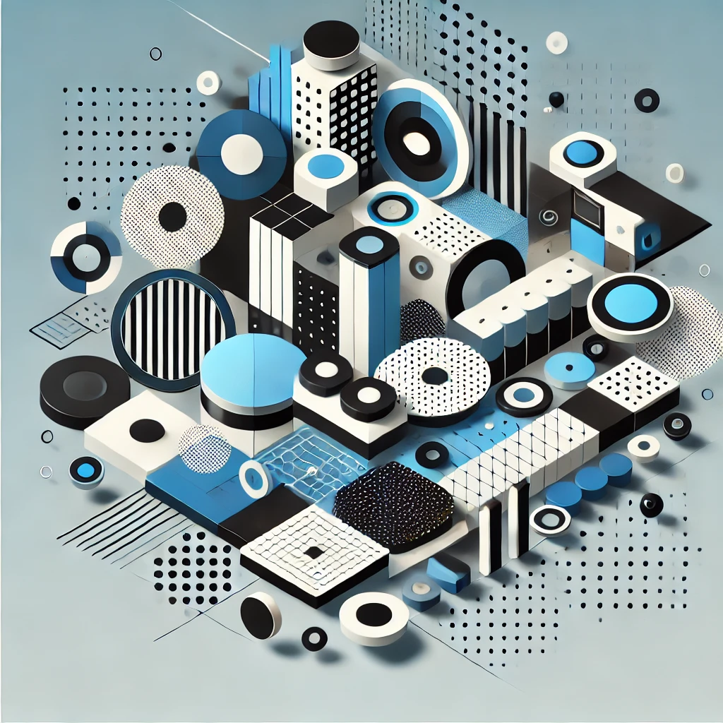 Abstract illustration with a structured yet dynamic feel